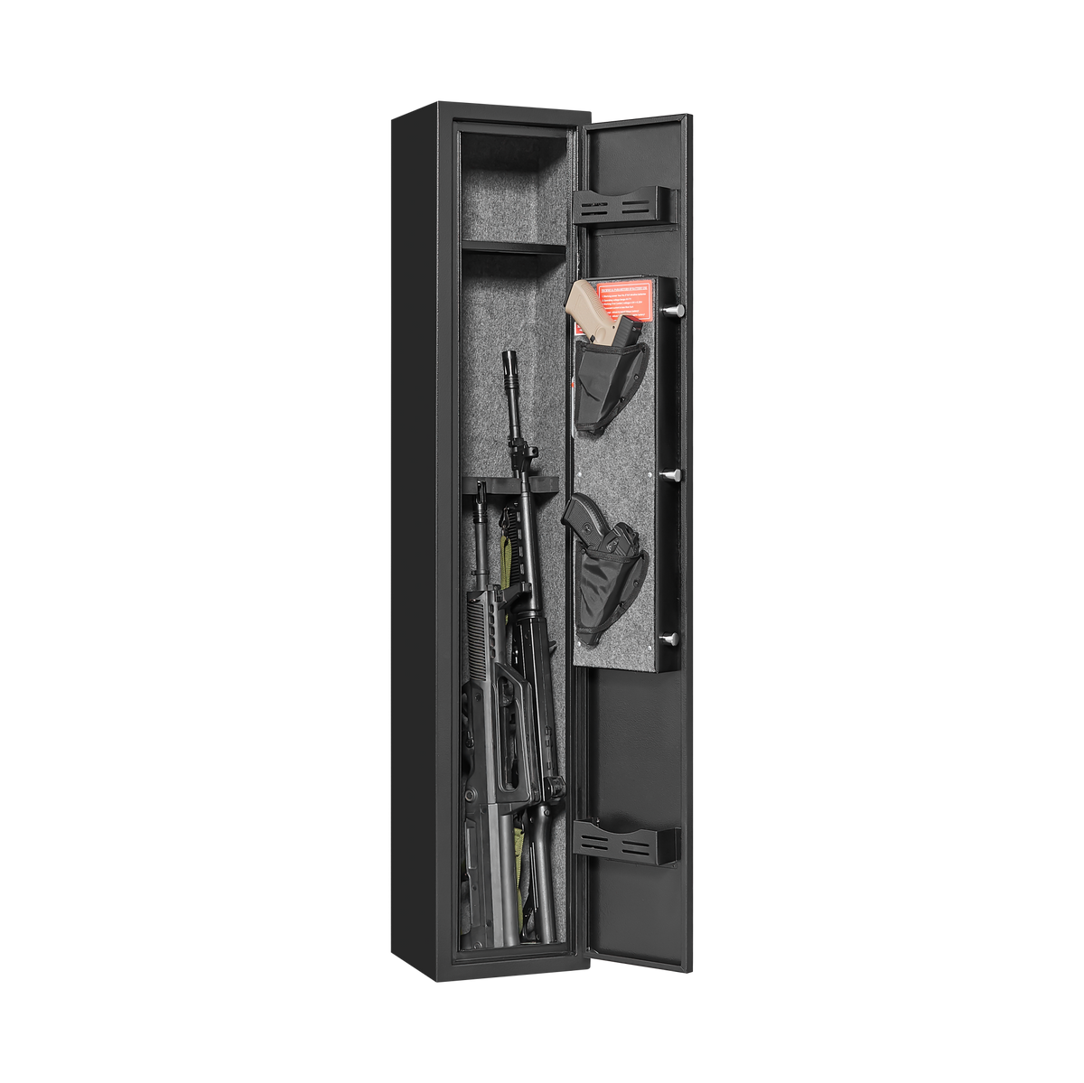 5 gun safes with 3 pistol pockets, quick access biometric adjustable heavy-duty gun rack