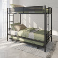 Metal double bed with casters/sturdy frame/no noise/comfortable guardrail/