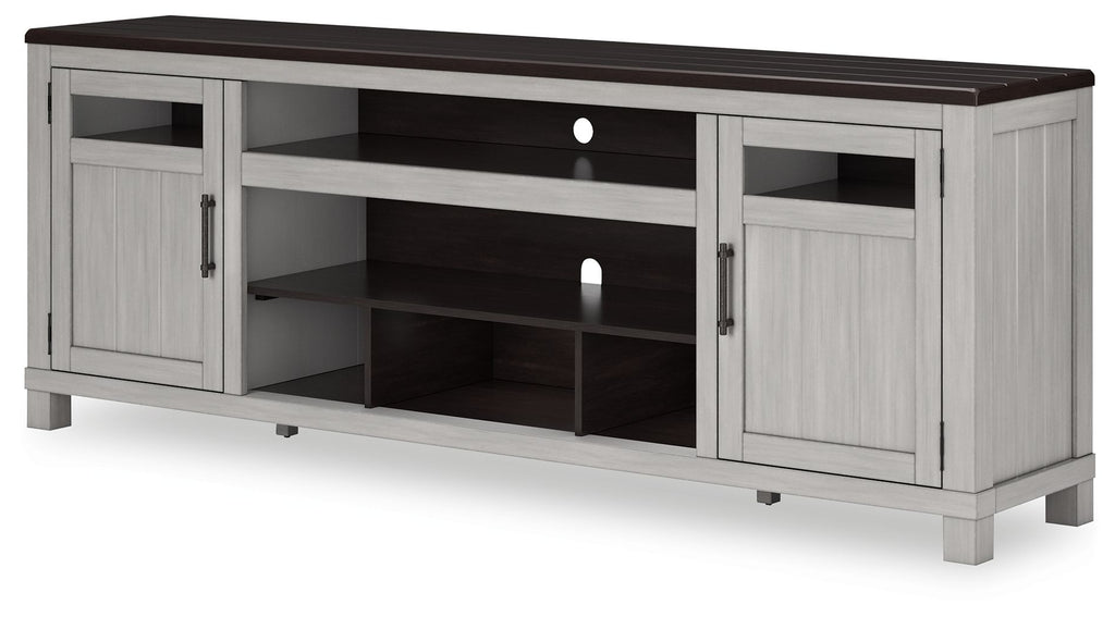 XL TV Stand W/Fireplace Option - Gray / Brown