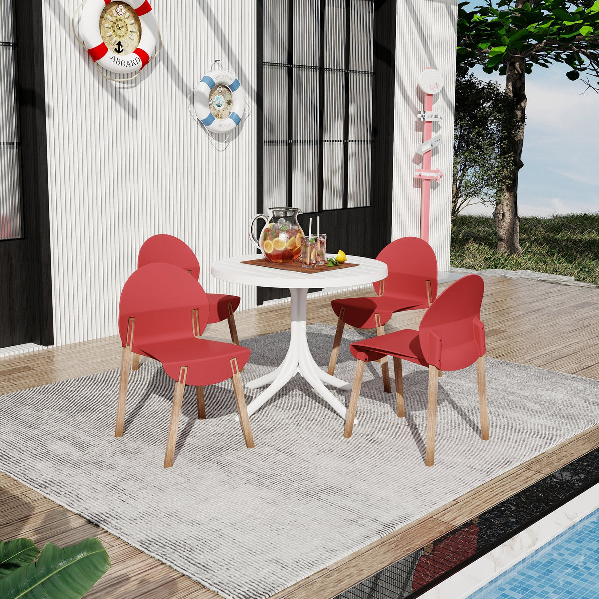 Summer 4-Pack Crimson Patio Furniture Set