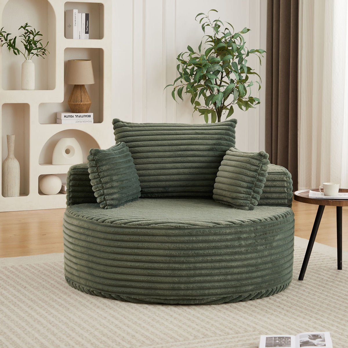 Modern Single Sofa With Backrest Pillow
