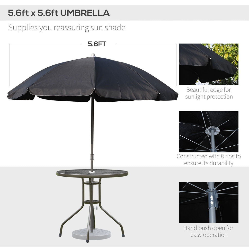 Patio Dining Set With Table Umbrella, Folding Chairs And Dining Table