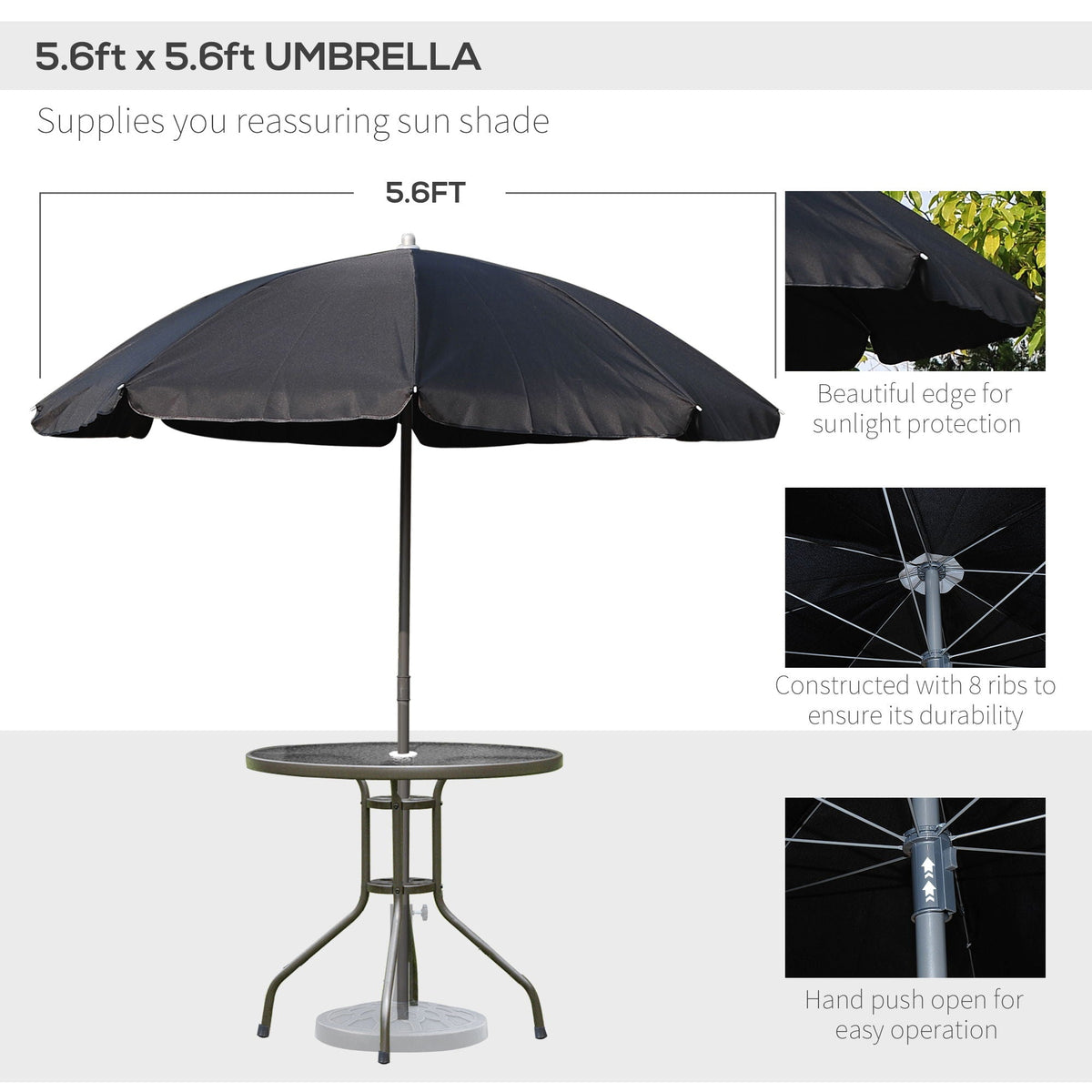 Patio Dining Set With Table Umbrella, Folding Chairs And Dining Table
