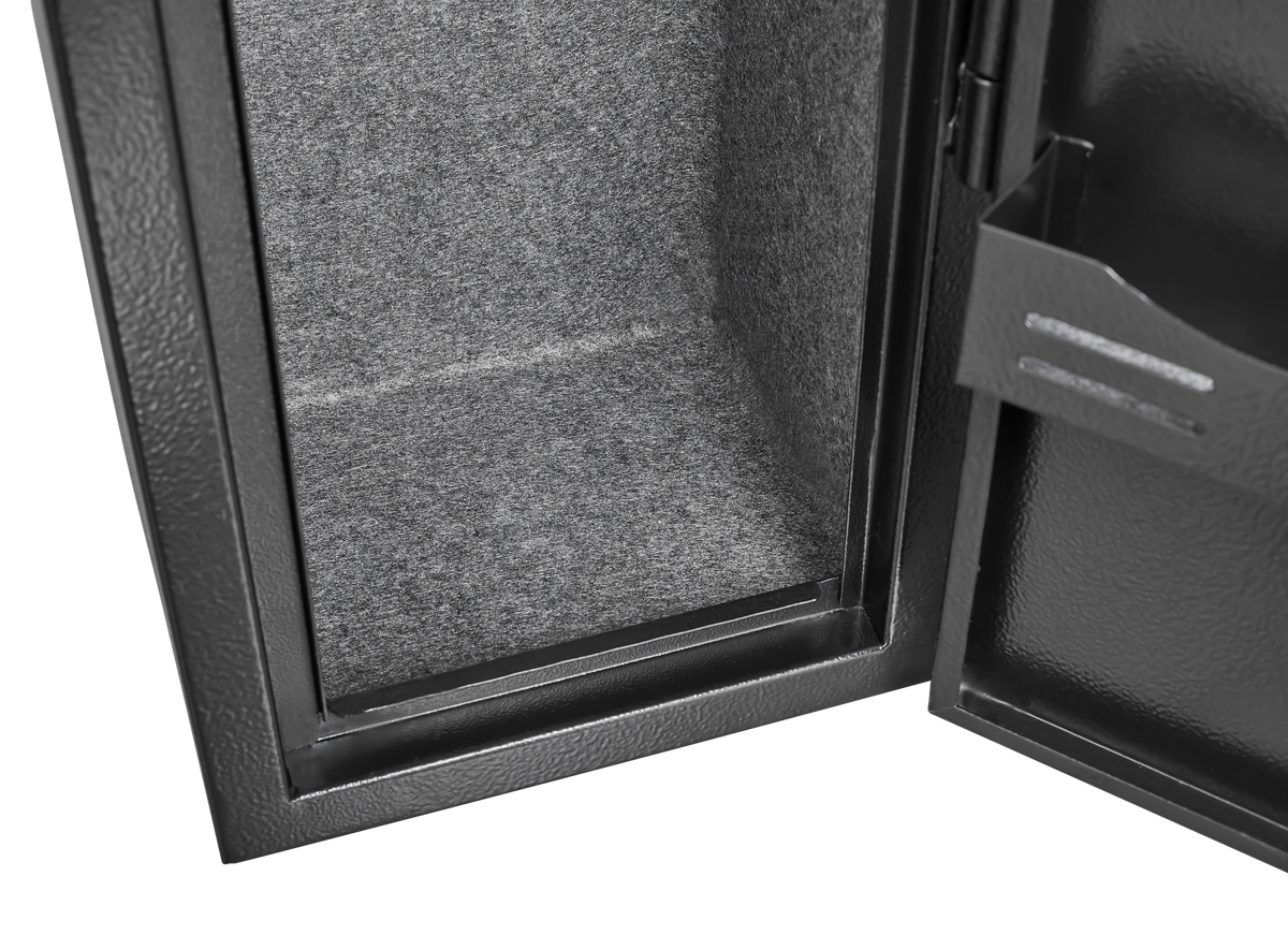 5 gun safes with 3 pistol pockets, quick access biometric adjustable heavy-duty gun rack