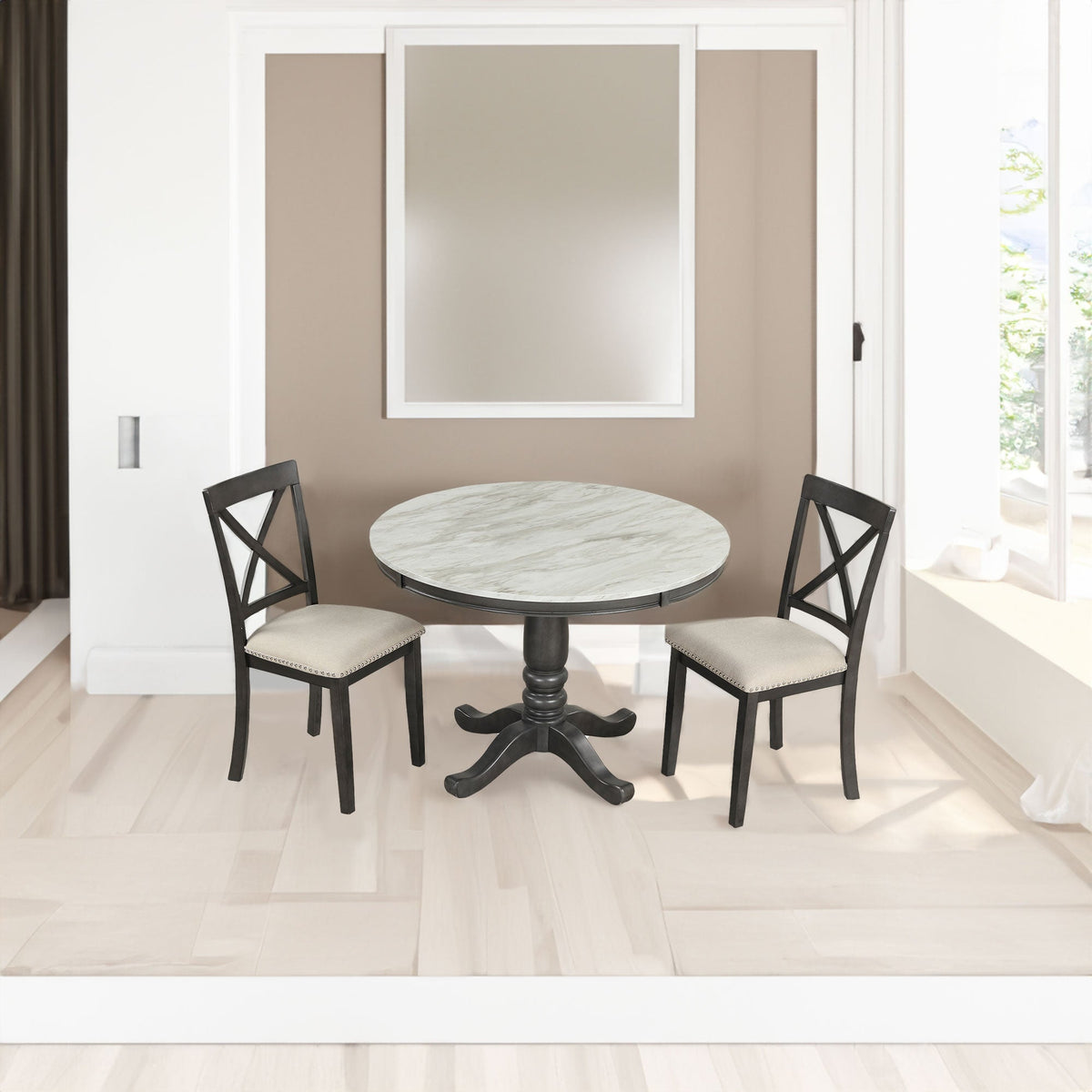 5 Pieces Dining Table and Chairs Set for 4
