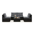 5-Piece Outdoor Patio Furniture Set with Cushions and Coffee Table
