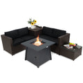 5 Piece Patio Furniture Set with 50000 BTU Propane Fire Pit Table