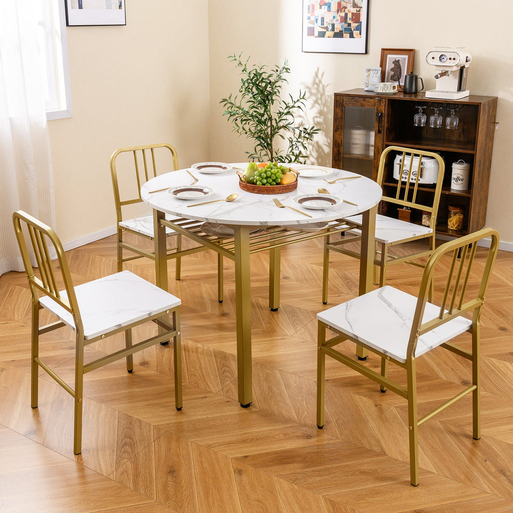 5-Piece Round Dining Table Set
