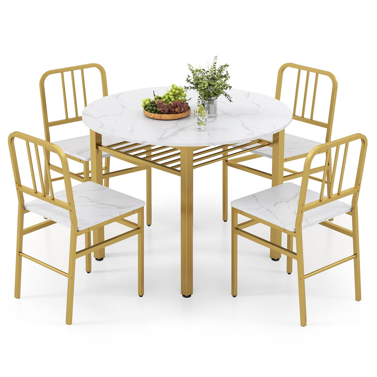 5-Piece Round Dining Table Set