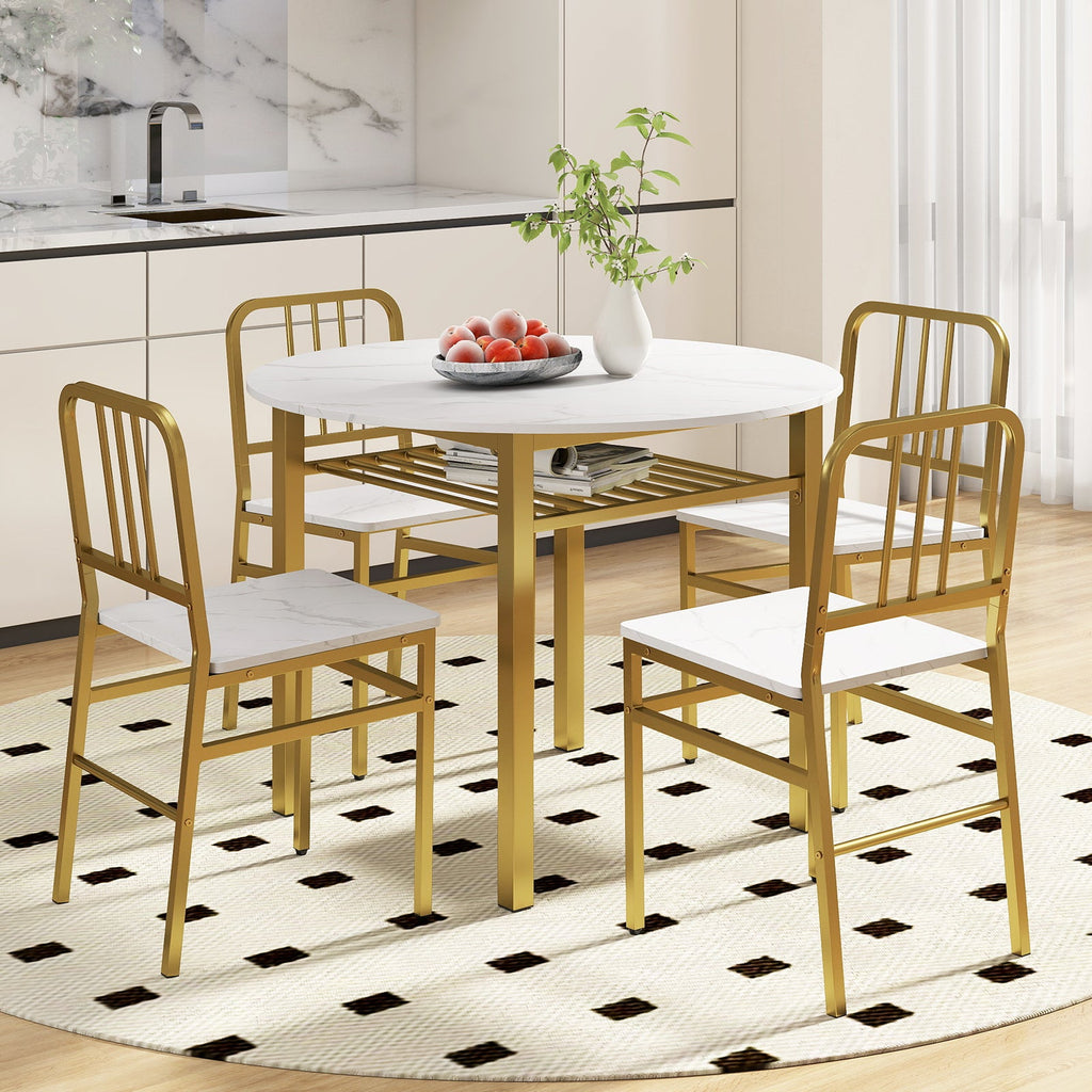 5-Piece Round Dining Table Set