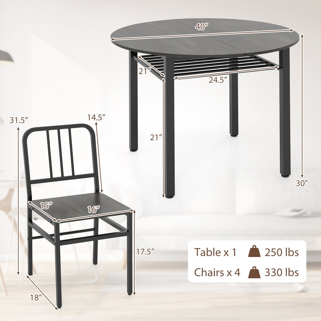 5-Piece Round Dining Table Set
