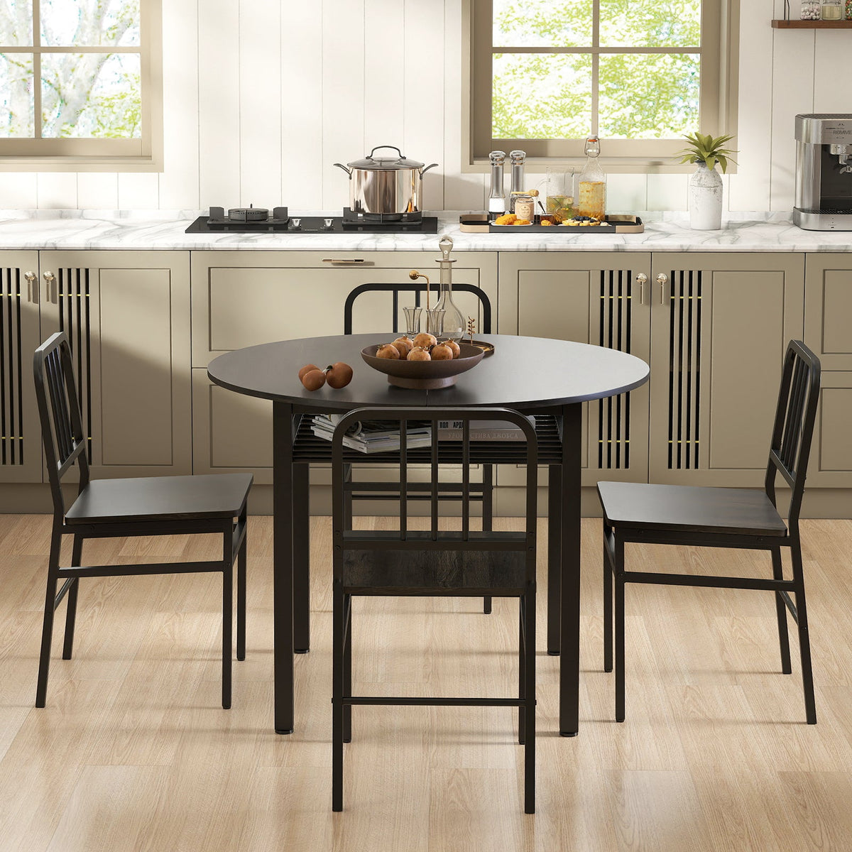 5-Piece Round Dining Table Set
