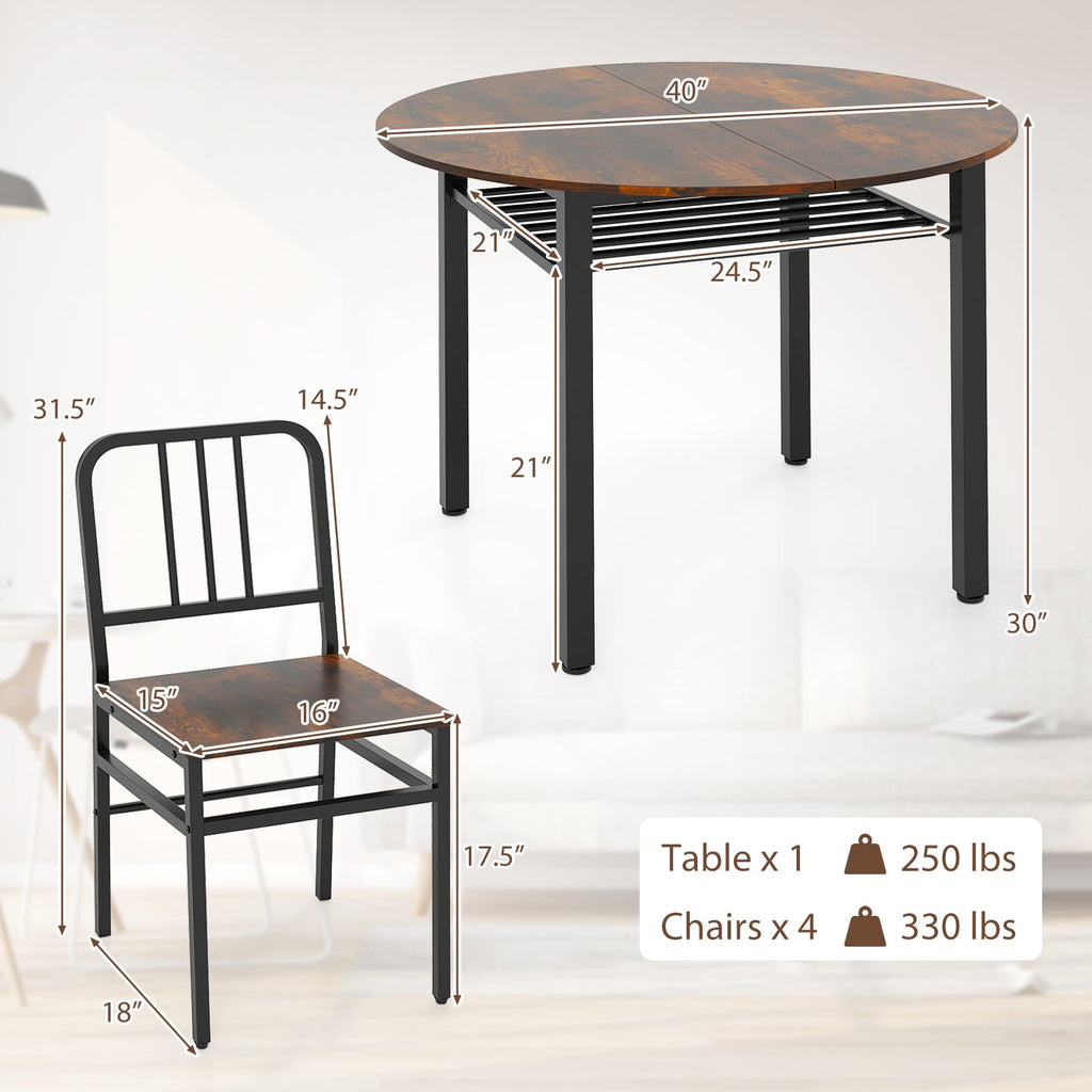 5-Piece Round Dining Table Set