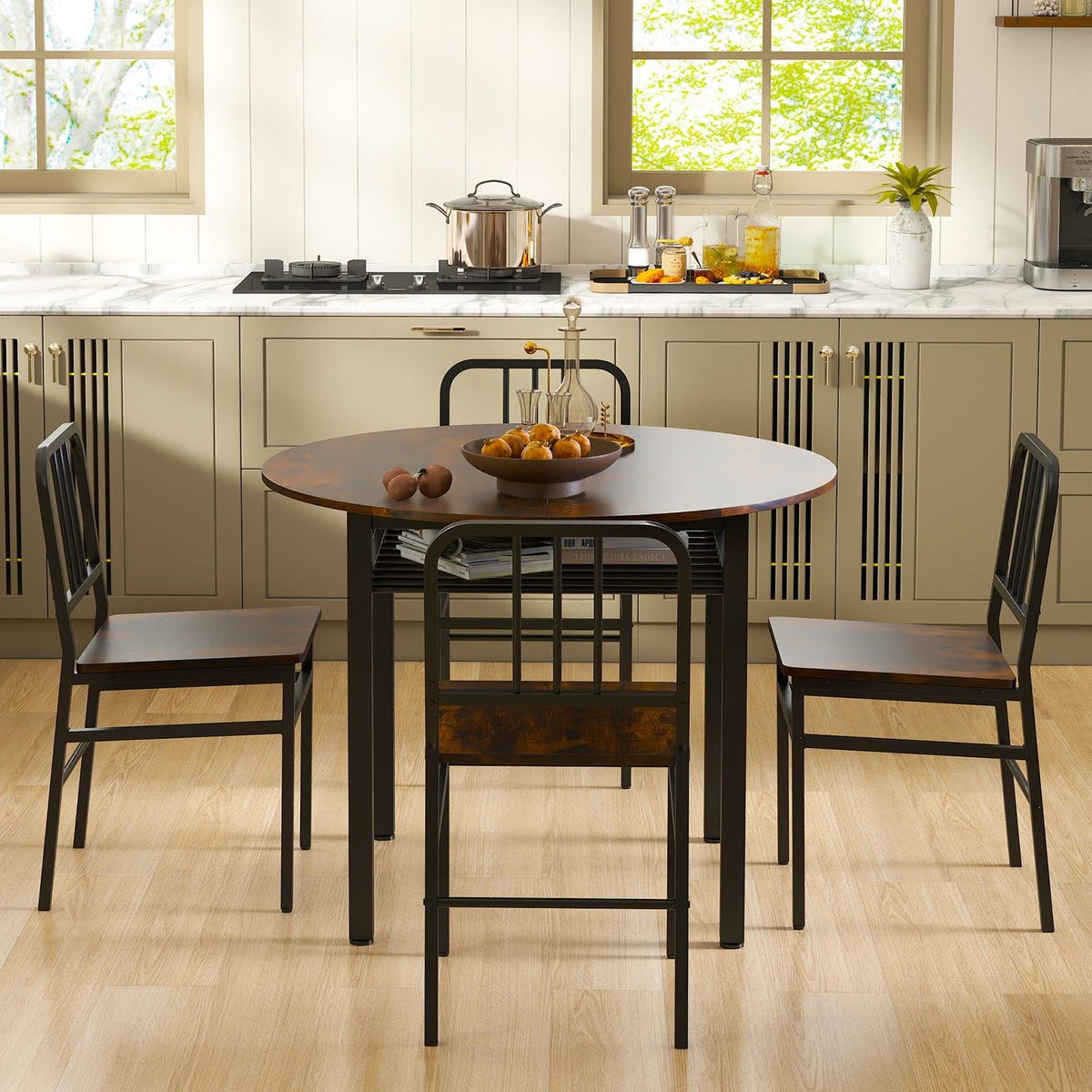 5-Piece Round Dining Table Set