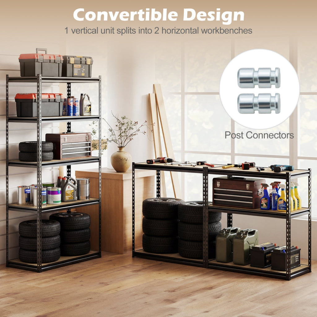 5-Tier Garage Shelving Unit 2200 LBS Metal Storage Shelves Adjustable