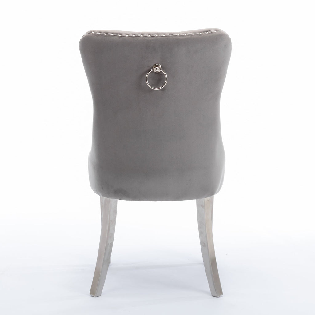 Modern Velvet Upholstered Dining Chairs - Set of 2