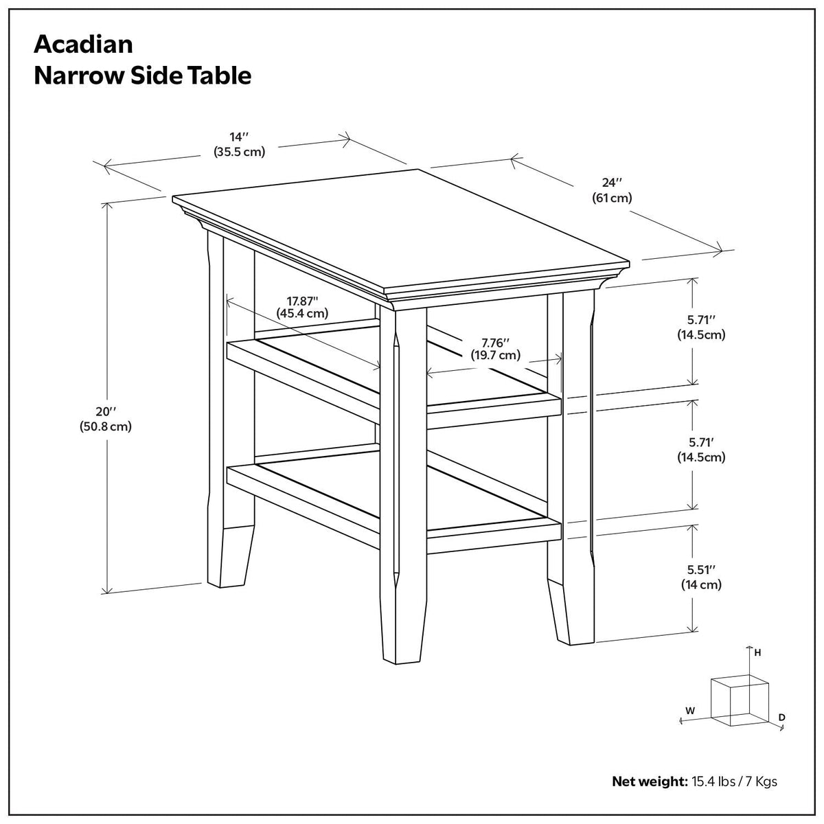 Acadian - Narrow Side Table