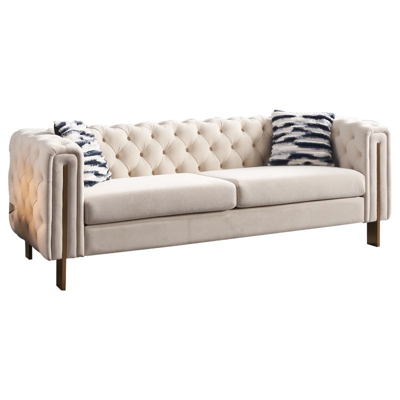 Chesterfield - Modern Tufted Sofa, 84.25''W Couch