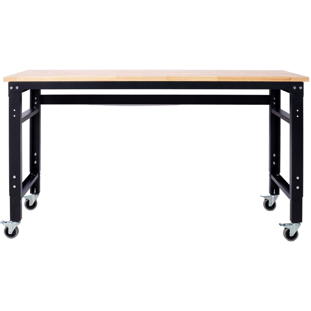 Wide Rolling Workbench For Garage, Adjustable Height