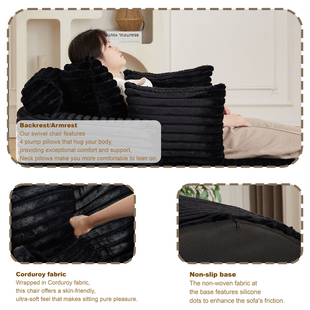 Modern Single Sofa With Backrest Pillow