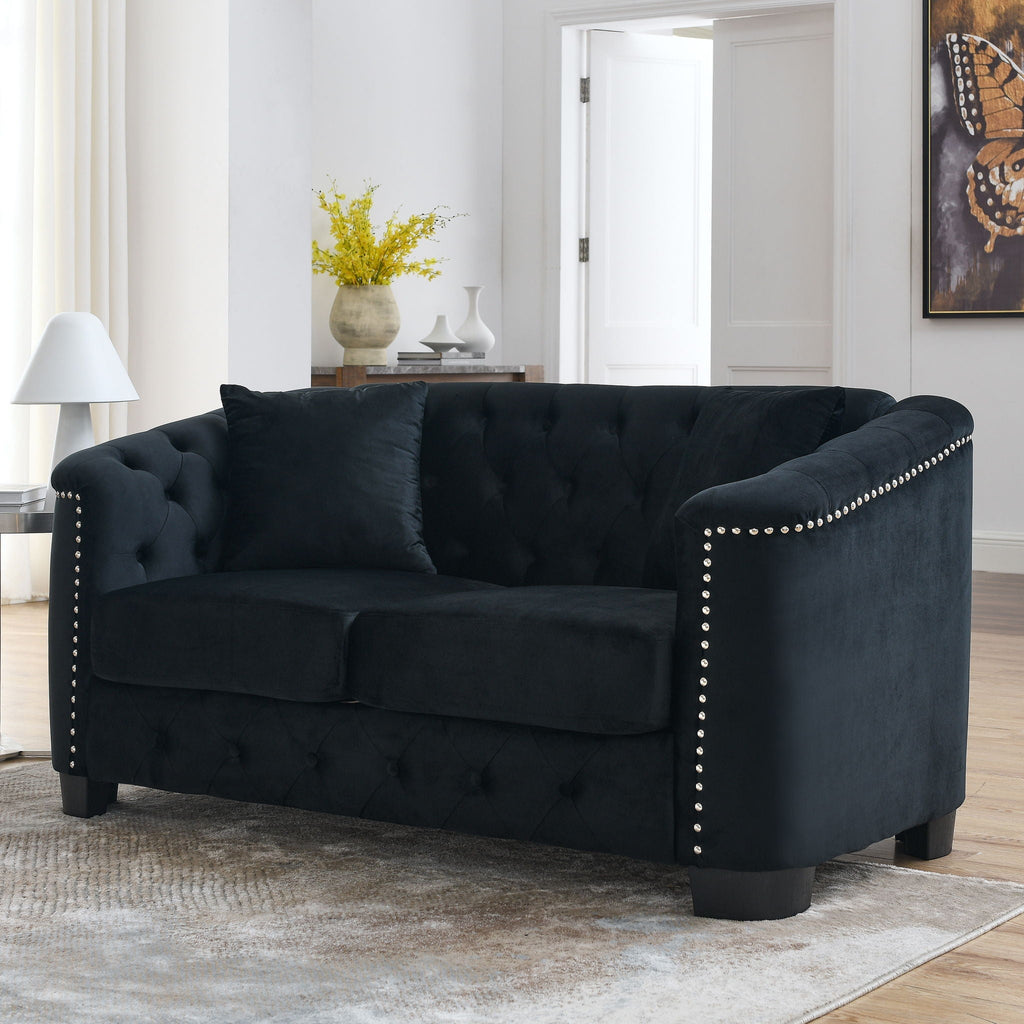 Modern Chesterfield Sofa With Tufted Backrest