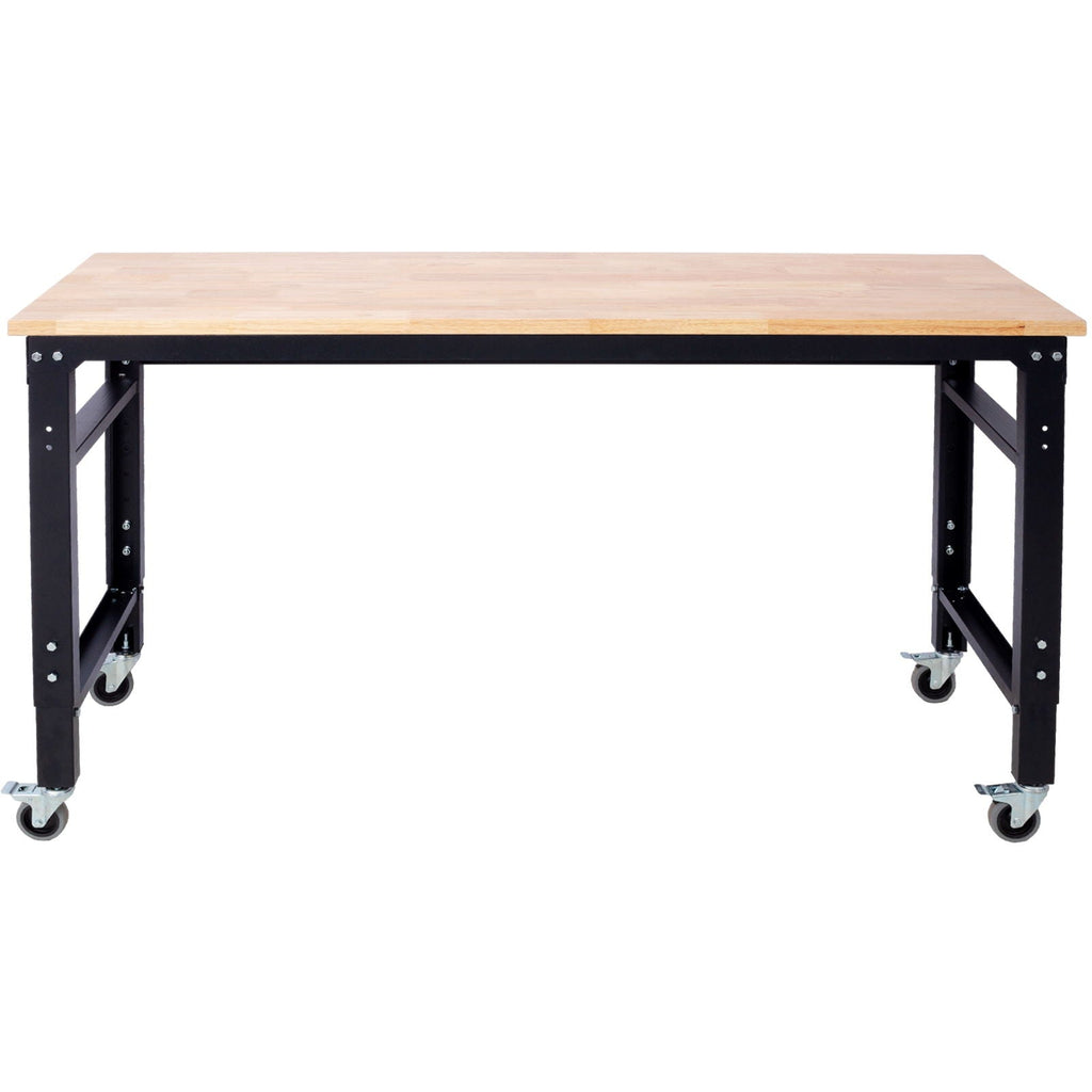 Wide Rolling Workbench For Garage, Adjustable Height