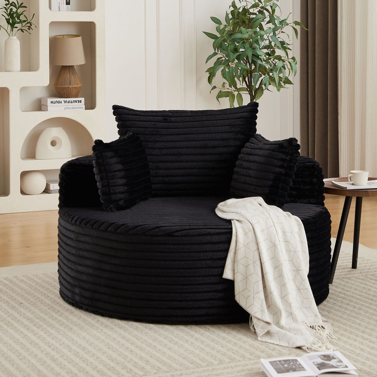 Modern Single Sofa With Backrest Pillow