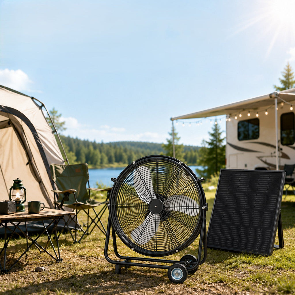 24 Inch Solar Floor-Standing Fan
