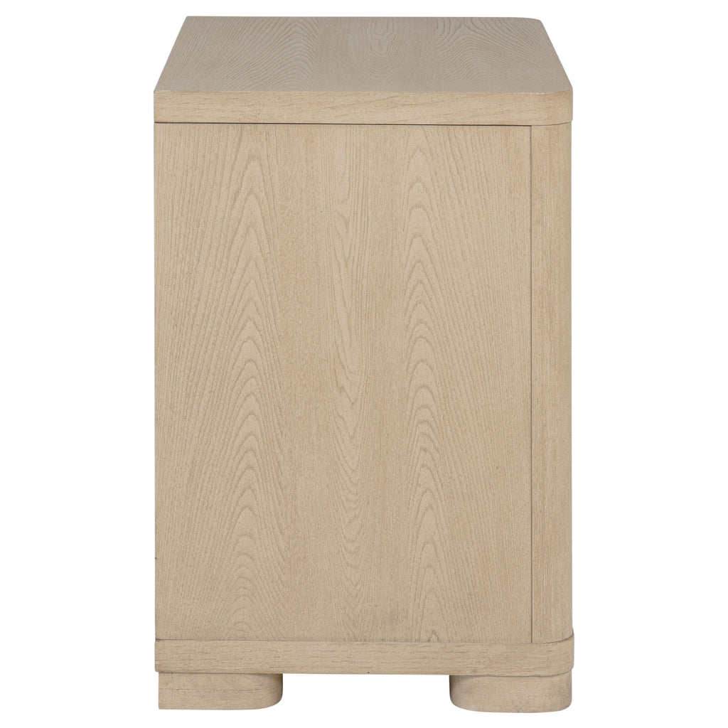 Mirador Light Elm 2-Drawer Nightstand Bedside Table