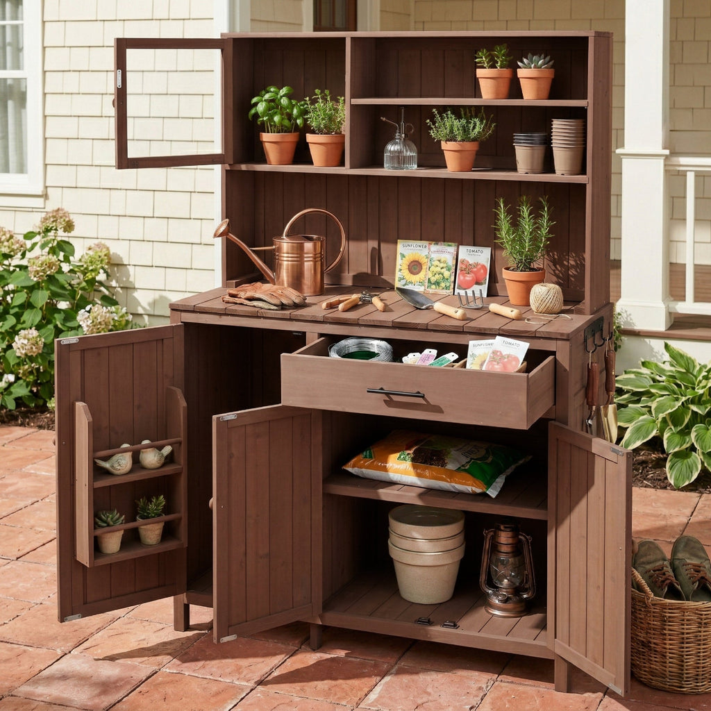 Potting Bench with Hutch