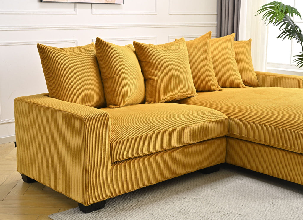Oversized 2 Piece Sectional Couches, L Shaped Sofa With Chaise