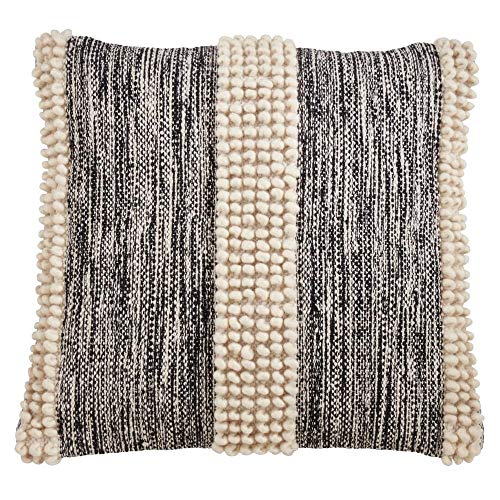 Pom Pom Striped Cotton-Wool Decorative Throw Pillow