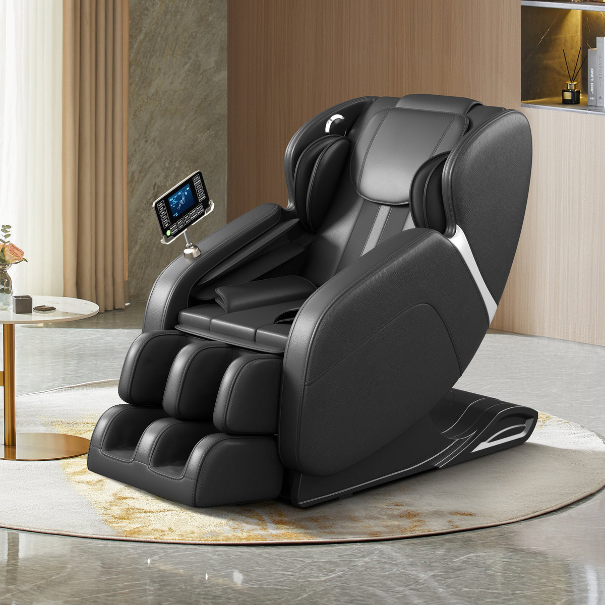 Full body deep tissue massage chair, foot massage, 8 fixed massage rollers, touch screen