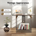 2-Tier Narrow Espresso Side Table