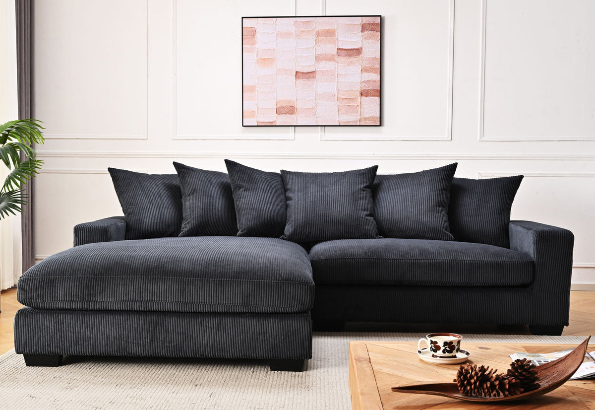 Oversized 2 Piece Sectional Couches, L Shaped Sofa With Chaise