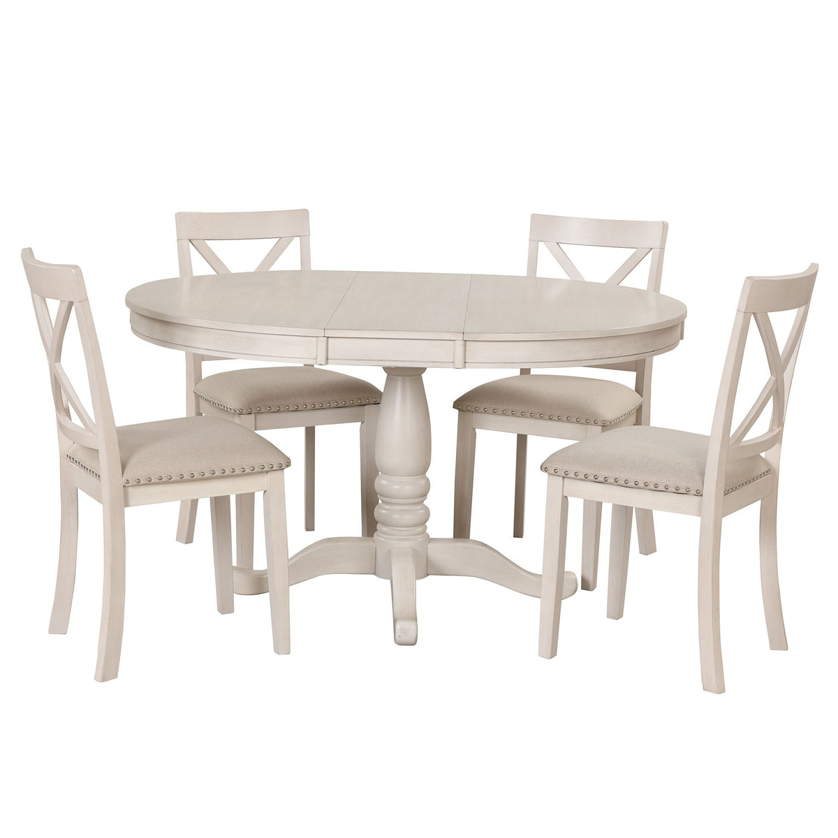 Dining Table Set For 4, Round Table And 4 Chairs