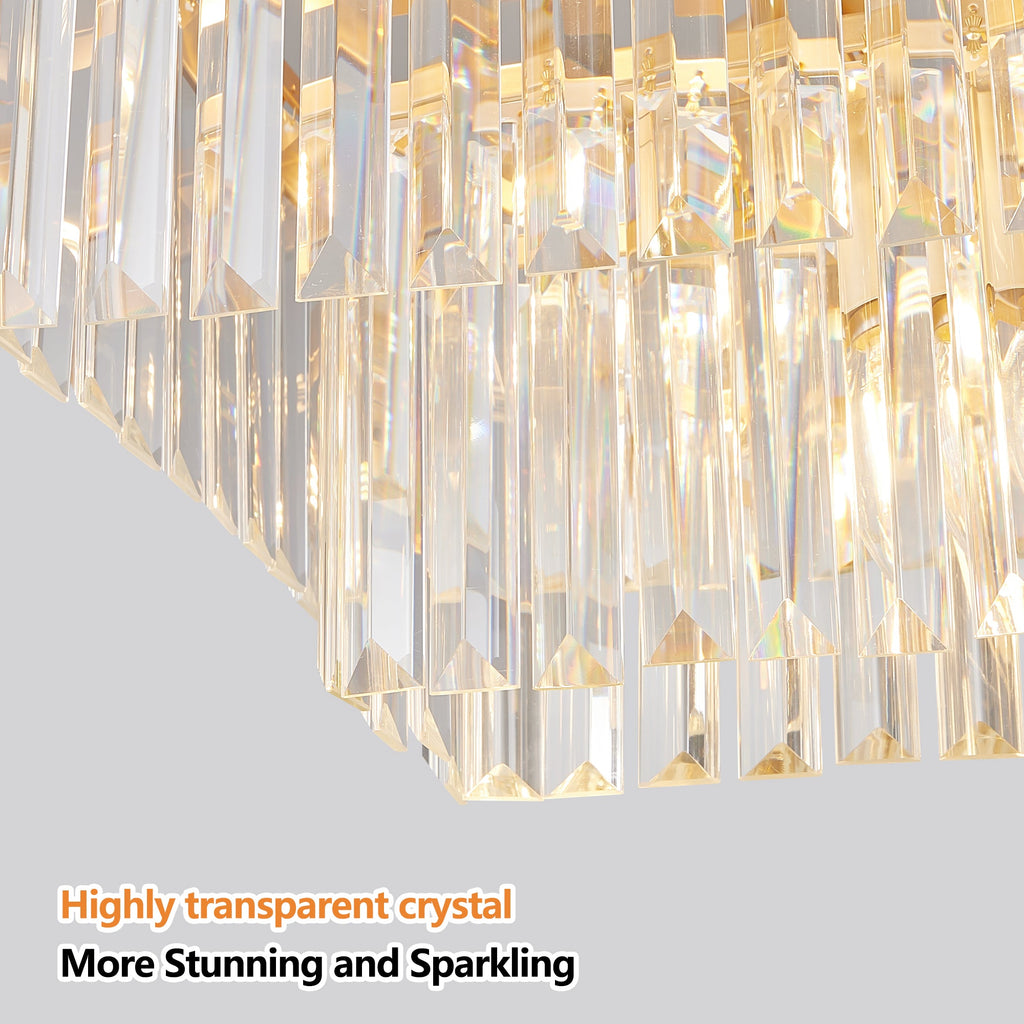 Chandeliers, Rectangular Crystal Chandelier Adjustable