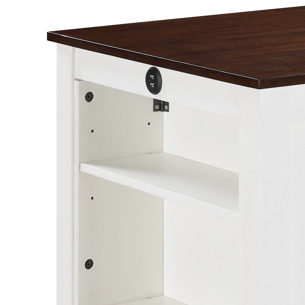 3 Piece Counter Height Dining Table With Shelves And 2 Chairs