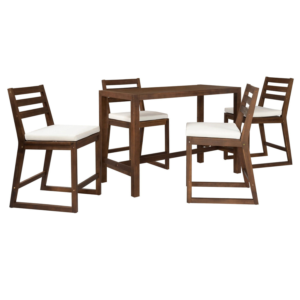 Patio Bar Set with Ergonomic Chairs - Light Brown or Dark Brown