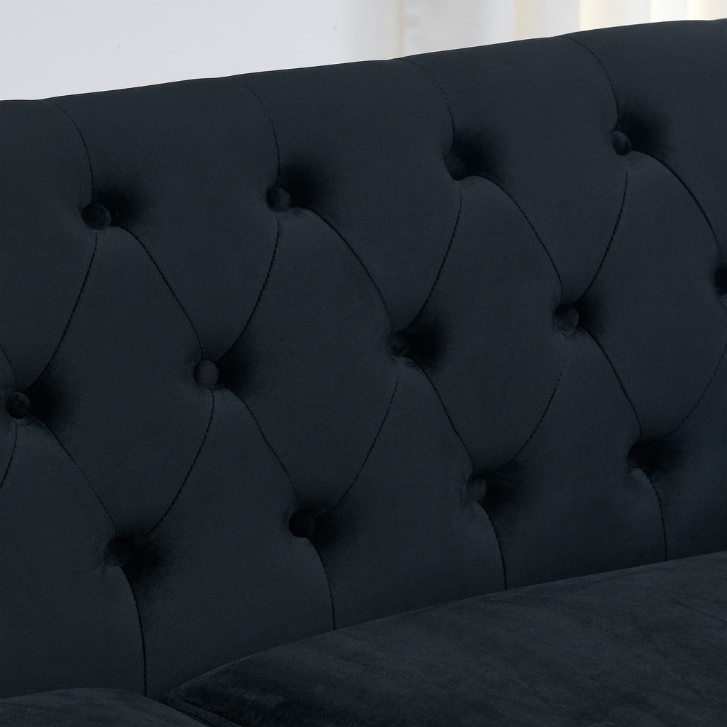 Modern Chesterfield Sofa With Tufted Backrest