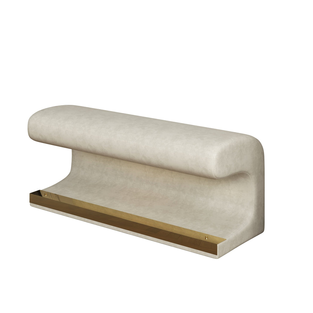 Bench Leather Upholstered Ottoman with LED sensor light for end of bed