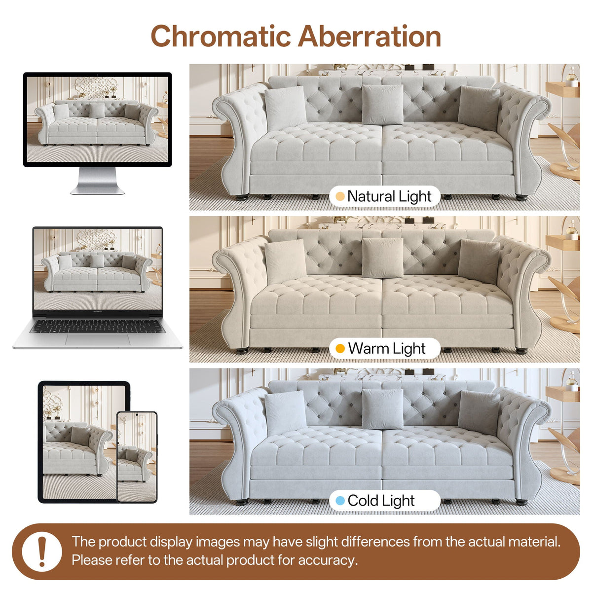 Oversized Chesterfield Pull Out Sofa Bed with Flower Tufting