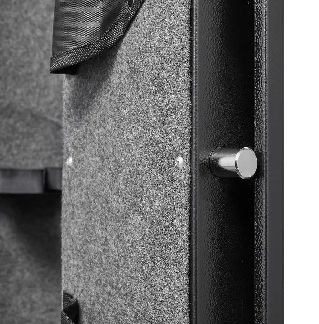 5 gun safes with 3 pistol pockets, quick access biometric adjustable heavy-duty gun rack