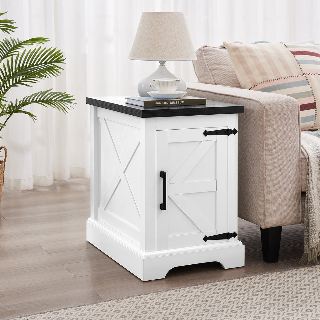 Farmhouse tea table bedside table rectangular farmhouse tea table with barn door