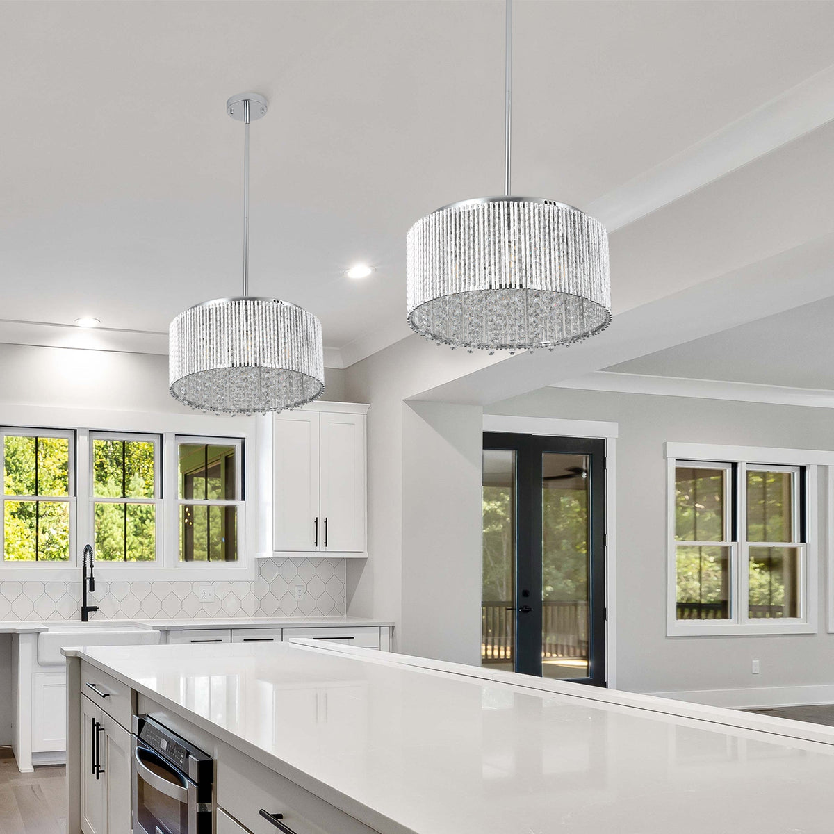 Modern Crystal Chandelier for Living-Room Round Cristal Lamp