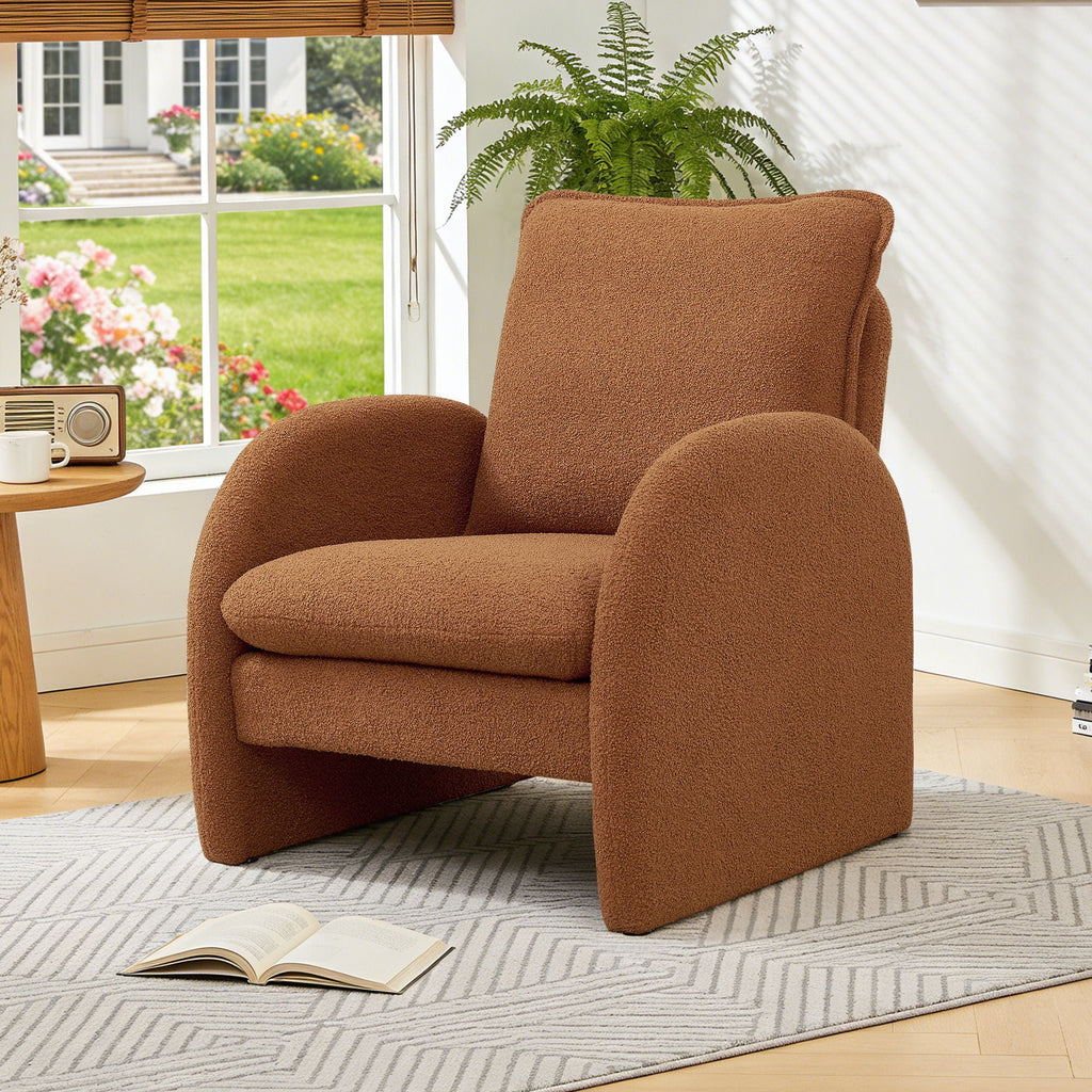 Modern Sherpa Upholstered Accent Chair