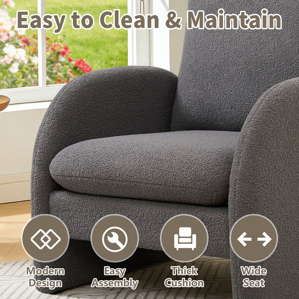 Modern Sherpa Upholstered Accent Chair
