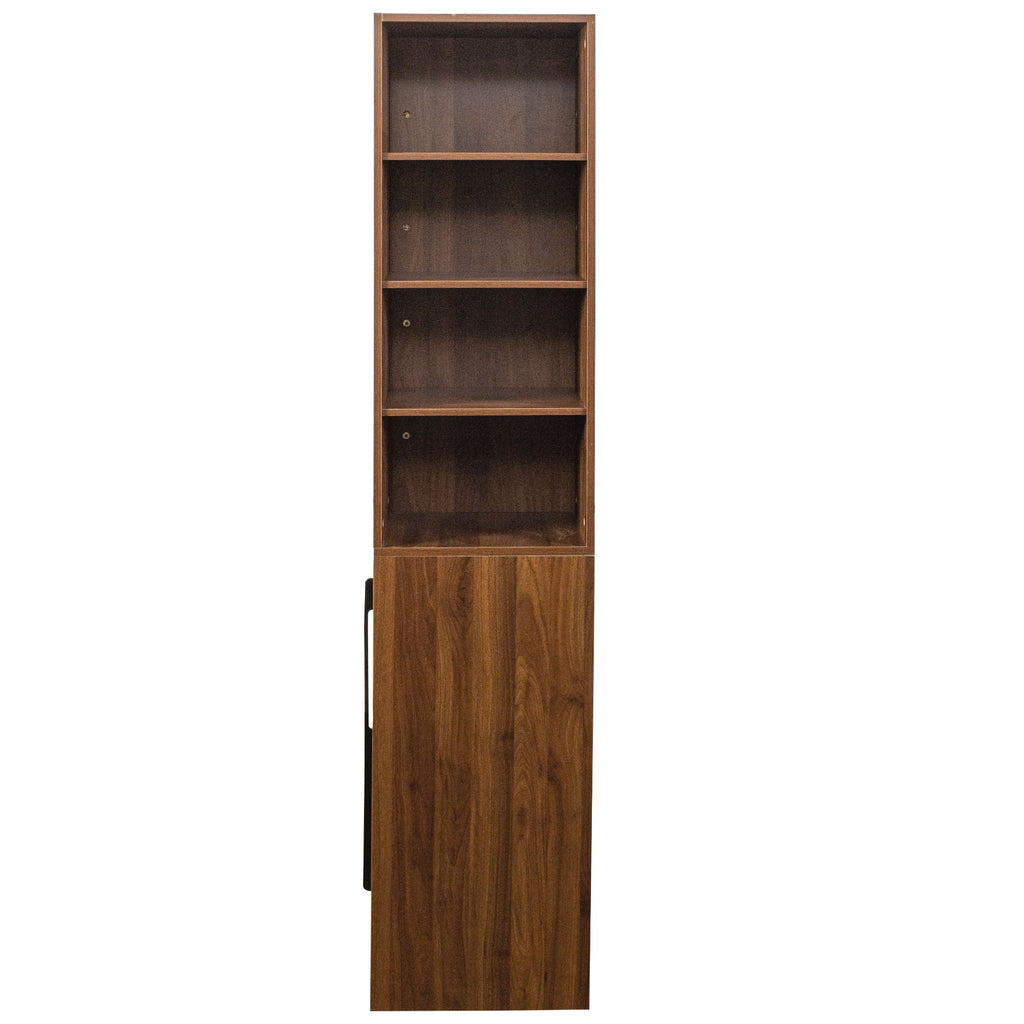 Tall Kitchen Pantry Cabinet With 4 Tier Side Shelf, 2 Drawers