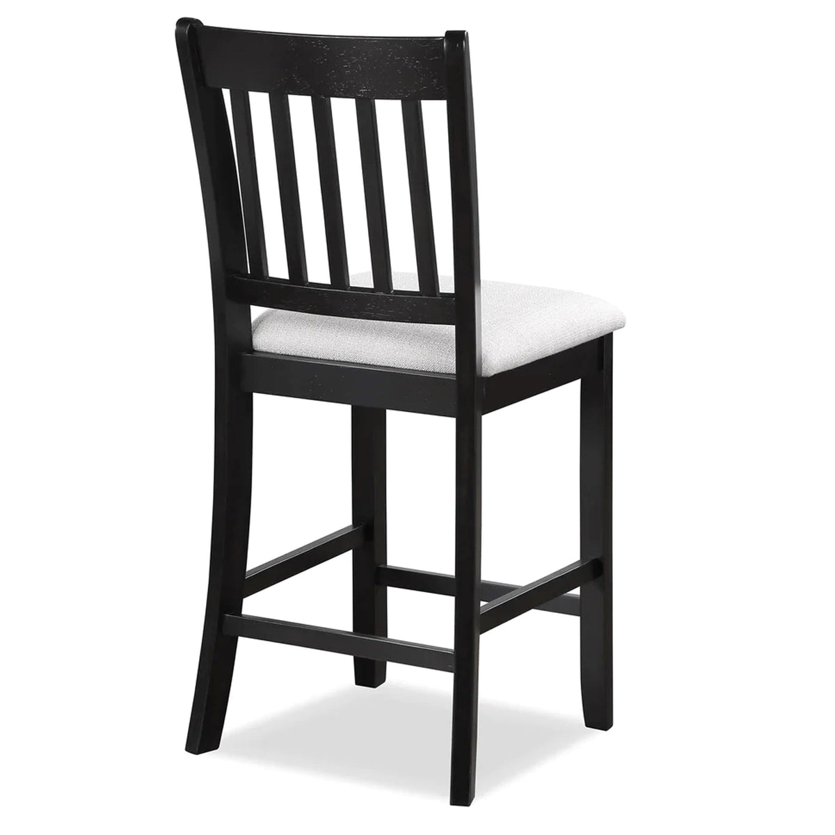 Black Finish Chairs Set of 2 Rubberwood Transitional Slatted Back