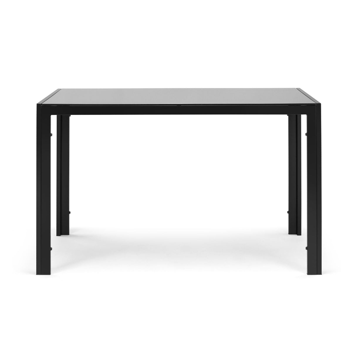 5 Pieces Dining Set, Tempered Glass Dining Table, 4 Faux Leather Chairs - Black
